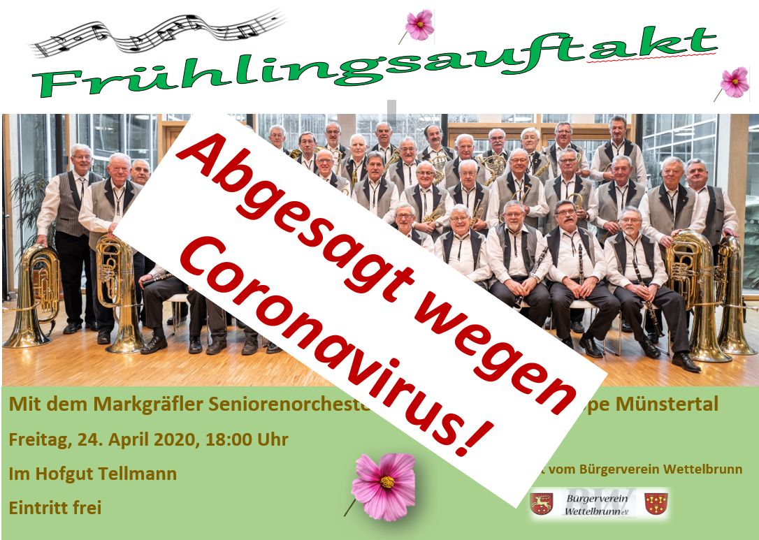 Frühjahrskonzert abgesagt