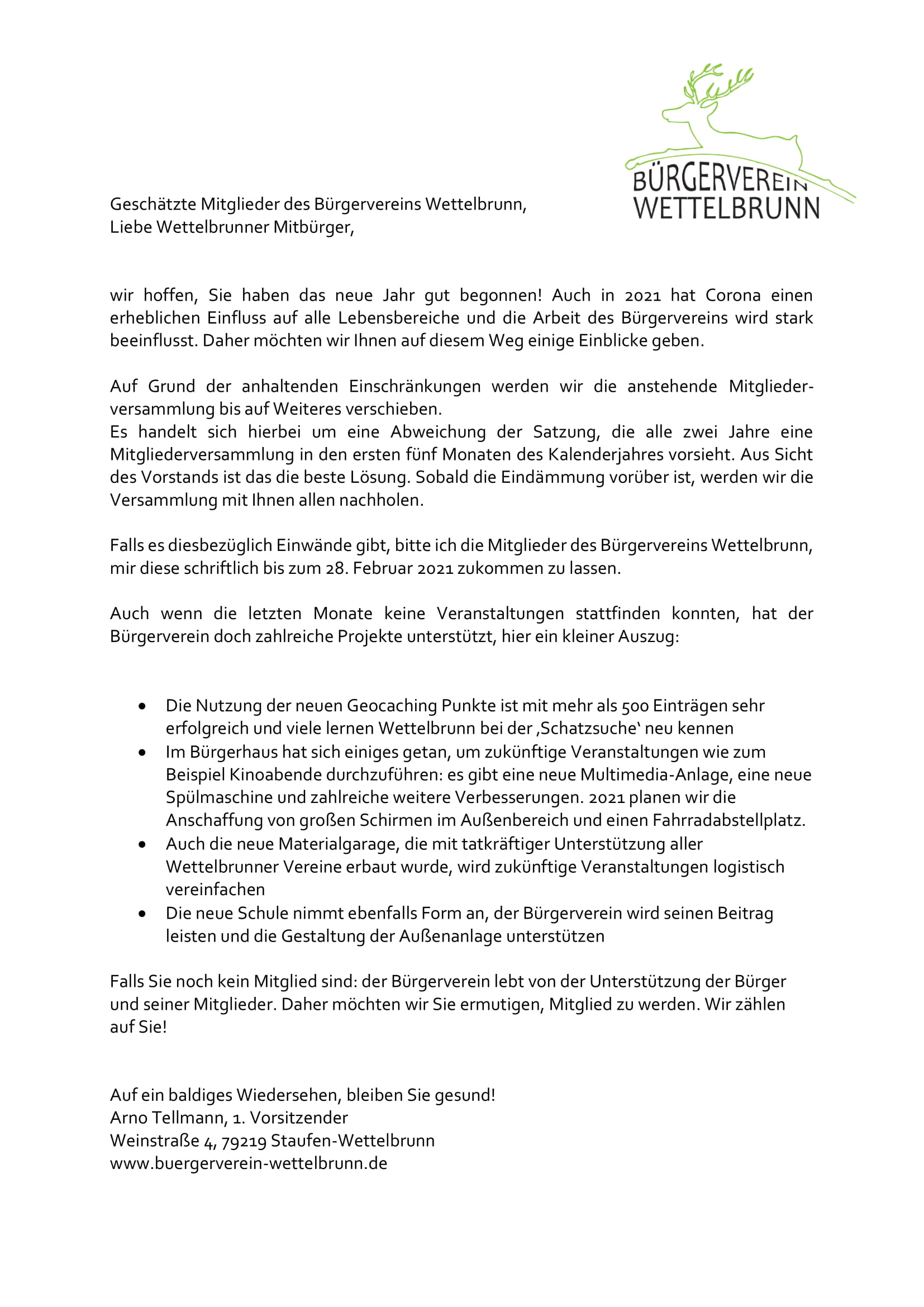 Mitgliederversammlung BVW 2021