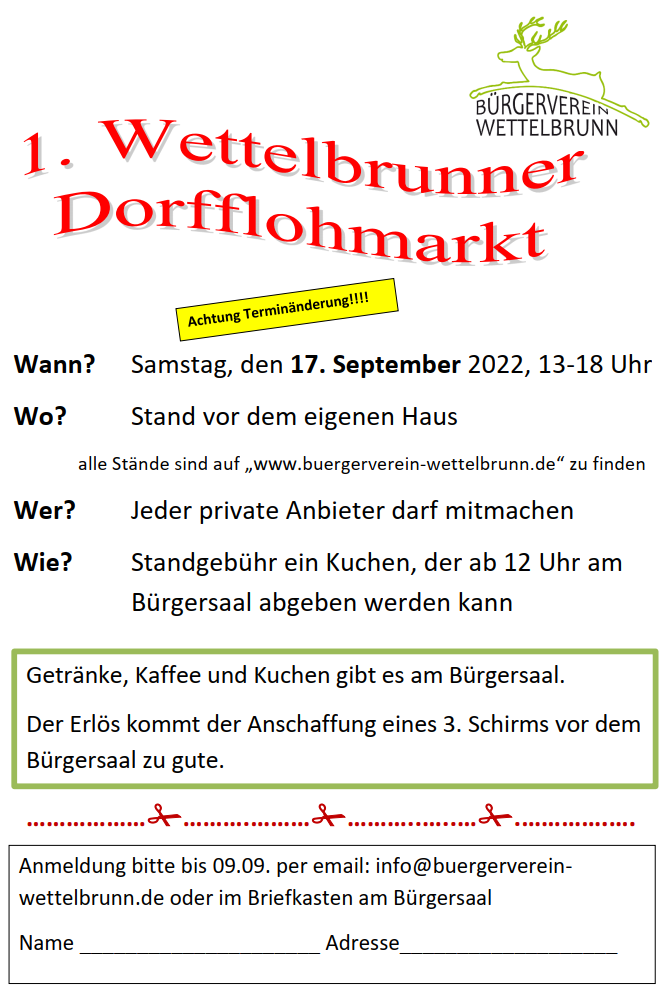 Anmeldung Flohmarkt